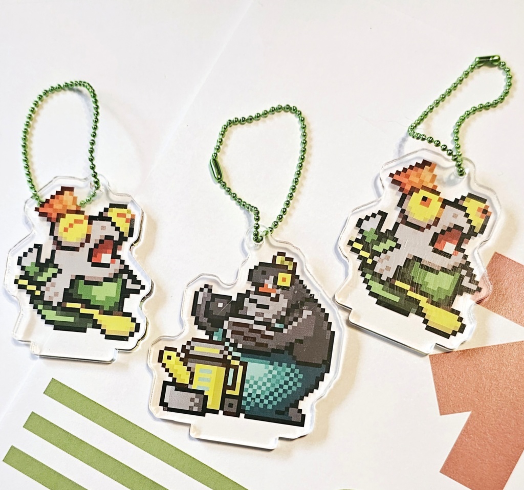 お出かけチェーン付きドット絵アクリルスタンド