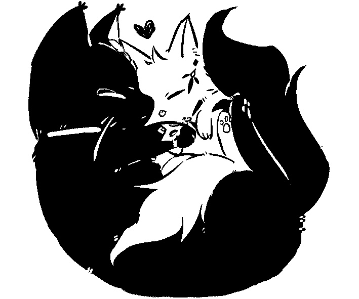 レイチュリねこちゃんスタンプ(黒)