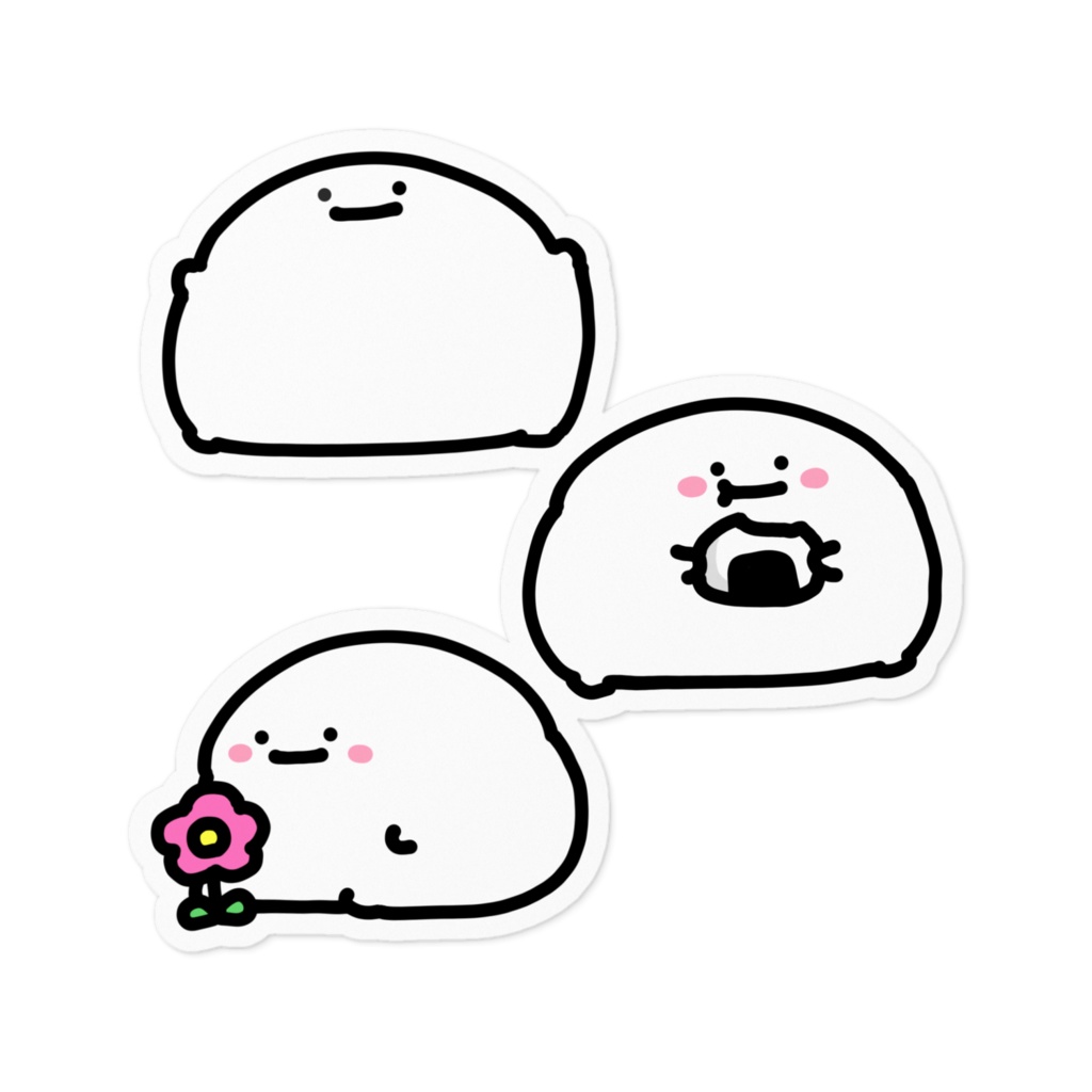 もっちりおもちのステッカー全3種