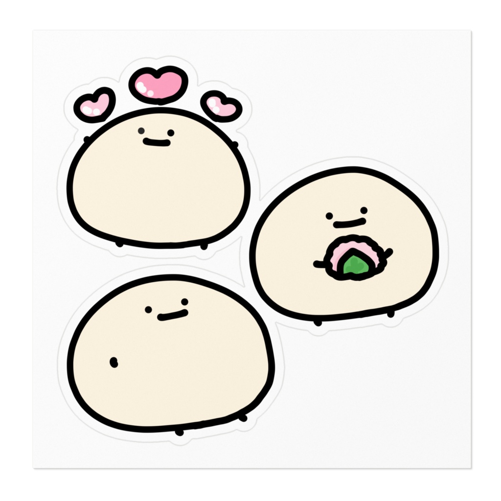 もっちりたまごのステッカー全3種