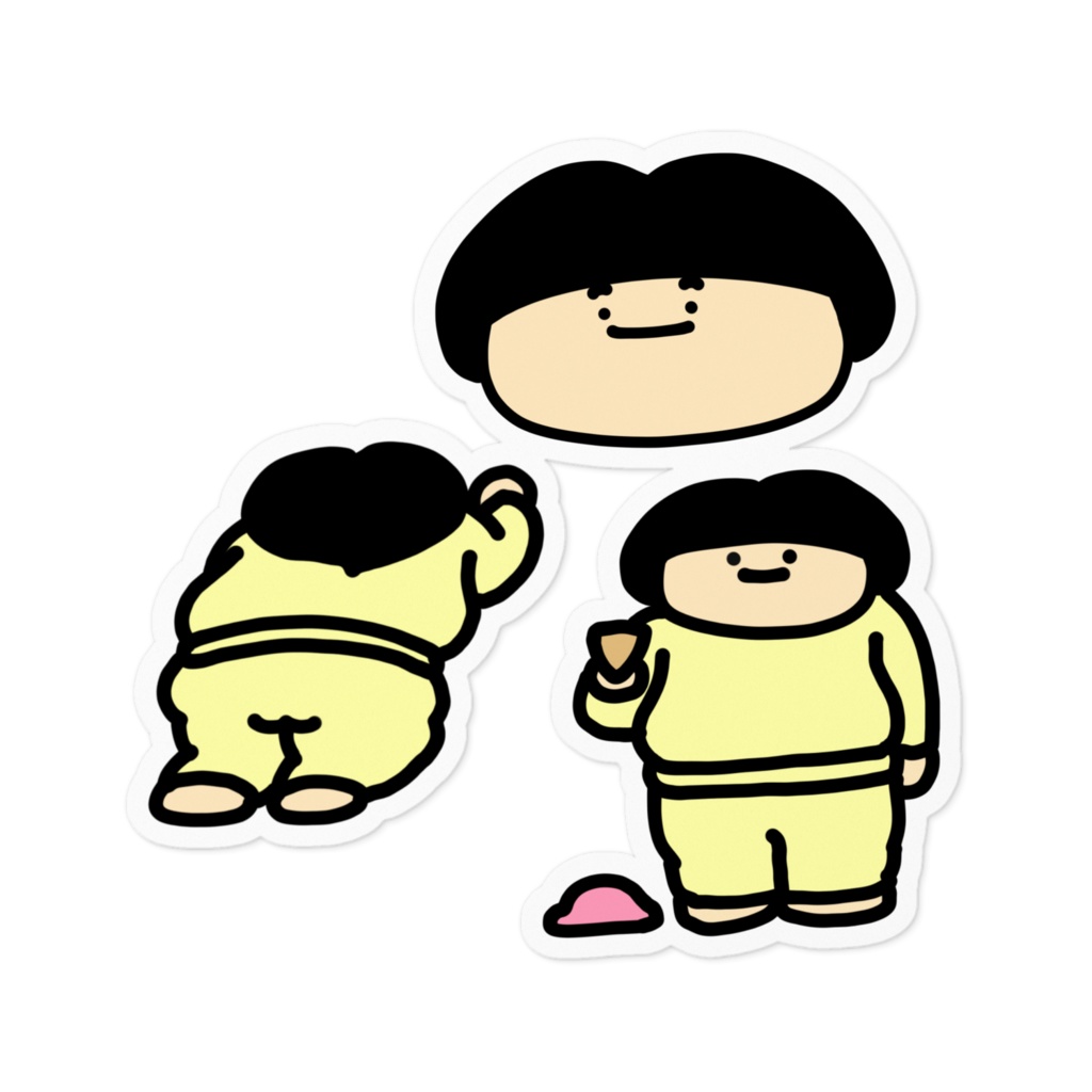 もっちり作者のステッカー全3種