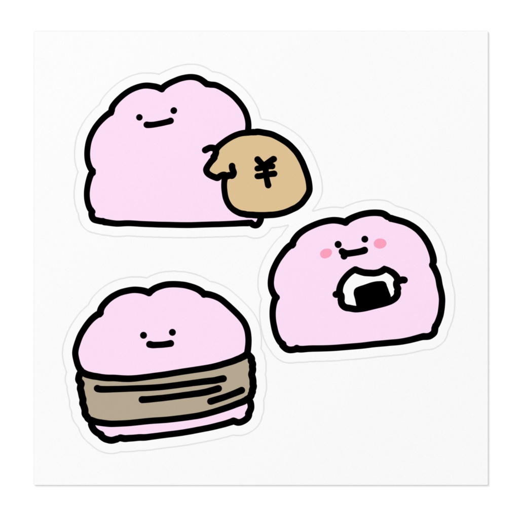 もっちりももちのステッカー
