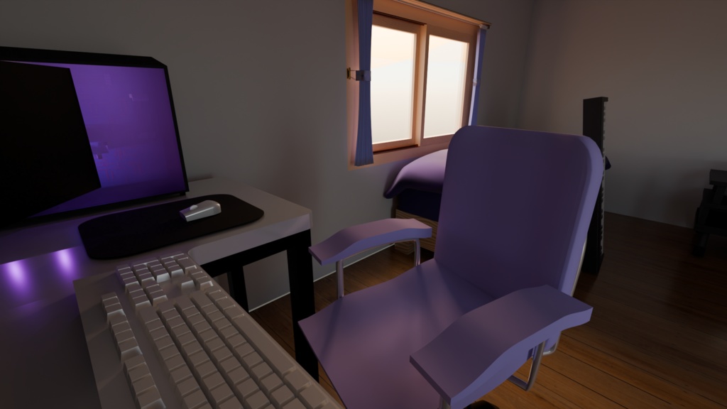 部屋の背景Blender素材