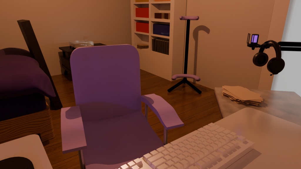部屋の背景Blender素材