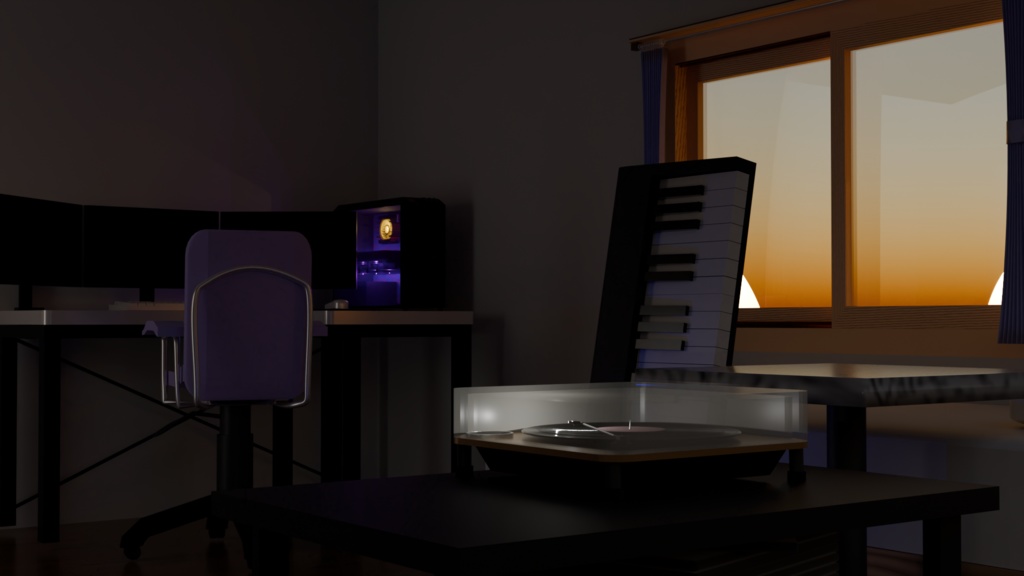 部屋の背景Blender素材