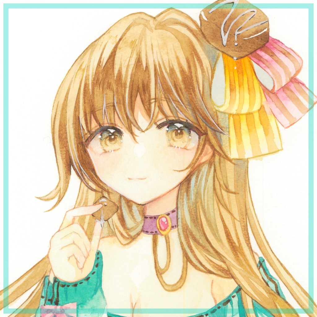 手描きイラスト原画◆オリジナル◆チョコミントちゃん