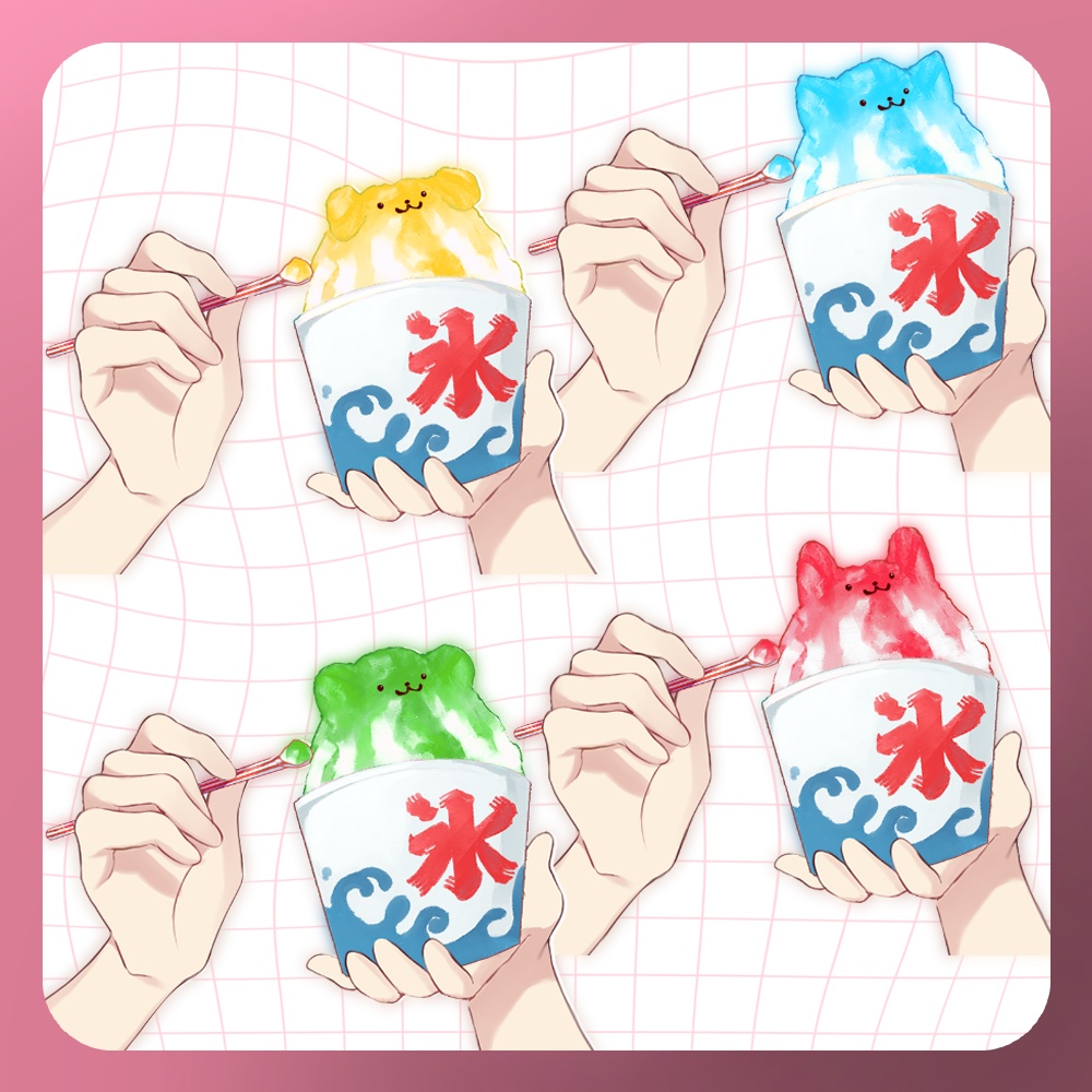 【フリー素材】アニマルかき氷