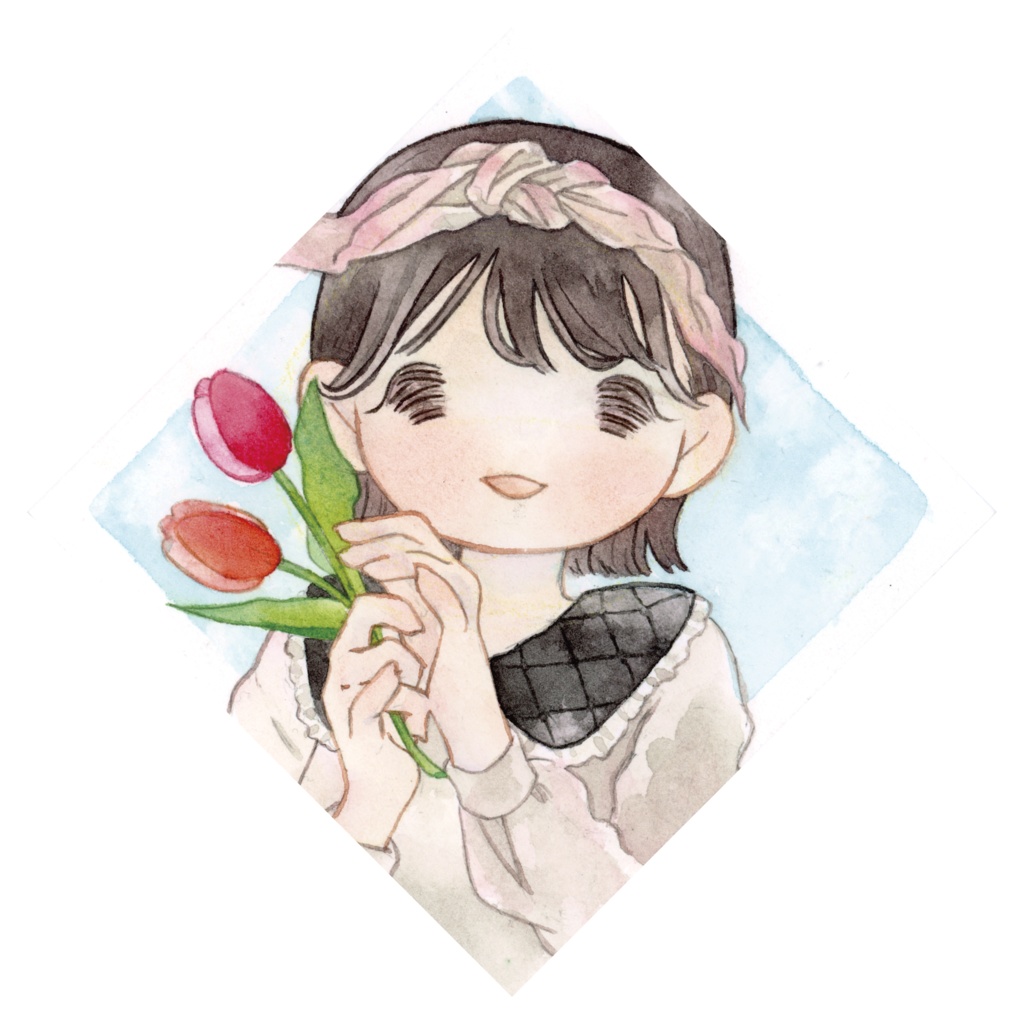 【原画】チューリップと女の子