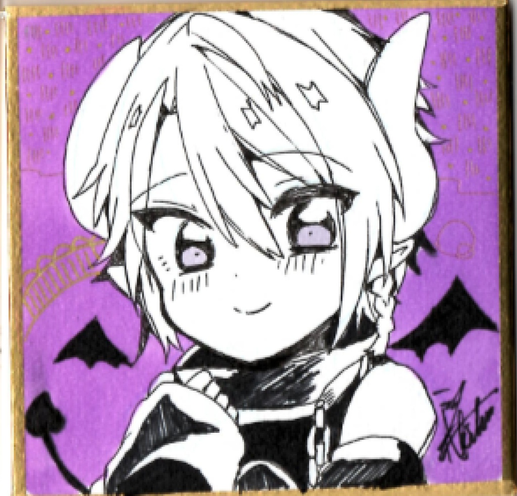 【6月以降発送】直筆ミニ色紙・紫