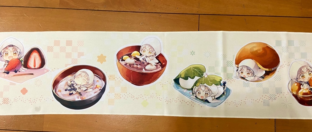 和菓子柄冷感タオル