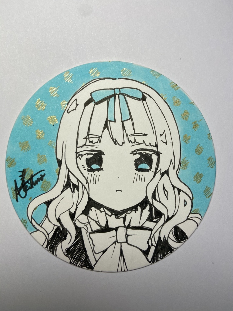 直筆コースター(水色)