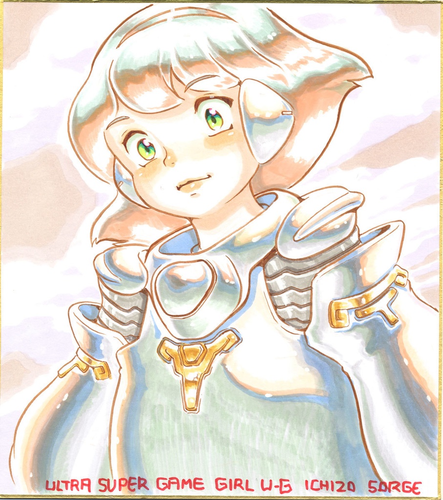 ★003イラスト色紙「超々ゲーム少女ユーゲ」★