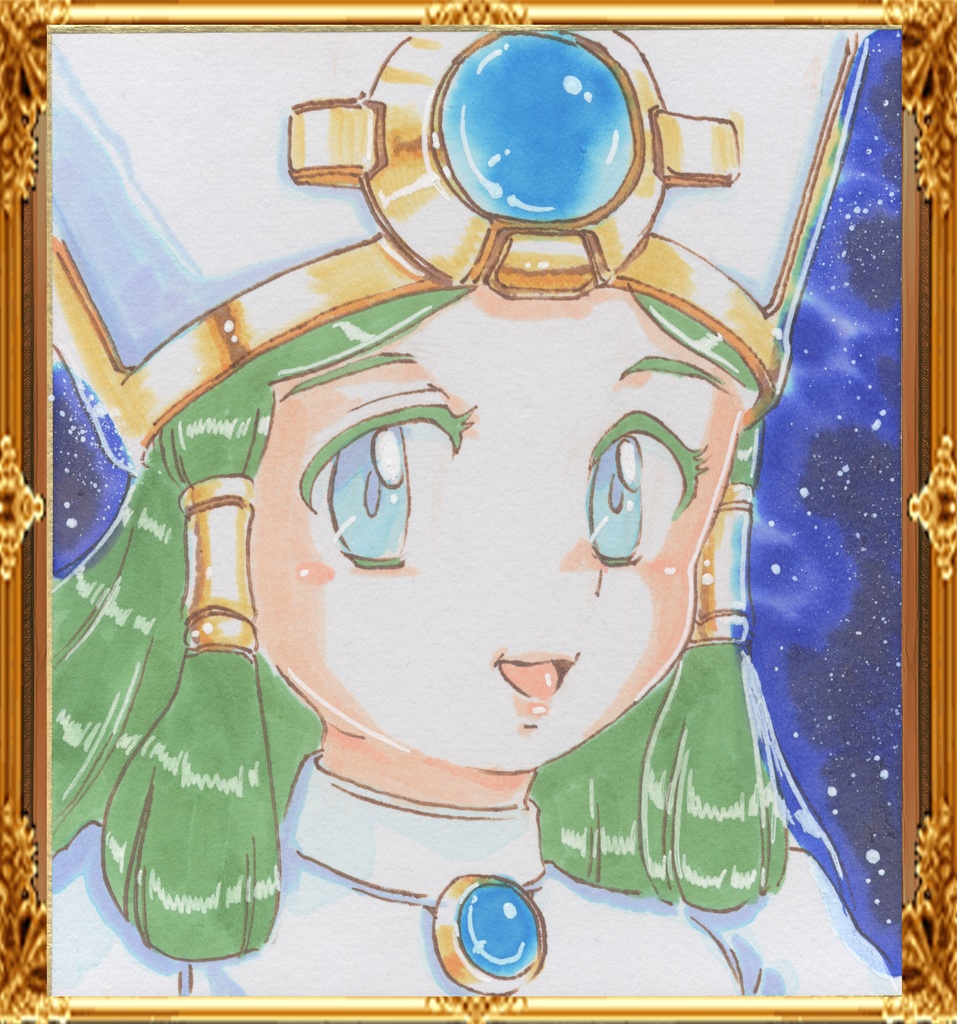 ★074ミニイラストサイン色紙　ファイナルリクエストより「例の姫」★