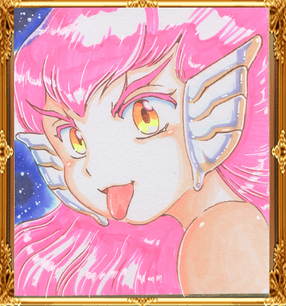 ★076ミニイラストサイン色紙　日下一郎　ファイナルリクエストよりシロテ様　shirote from Final Re:Quest ★