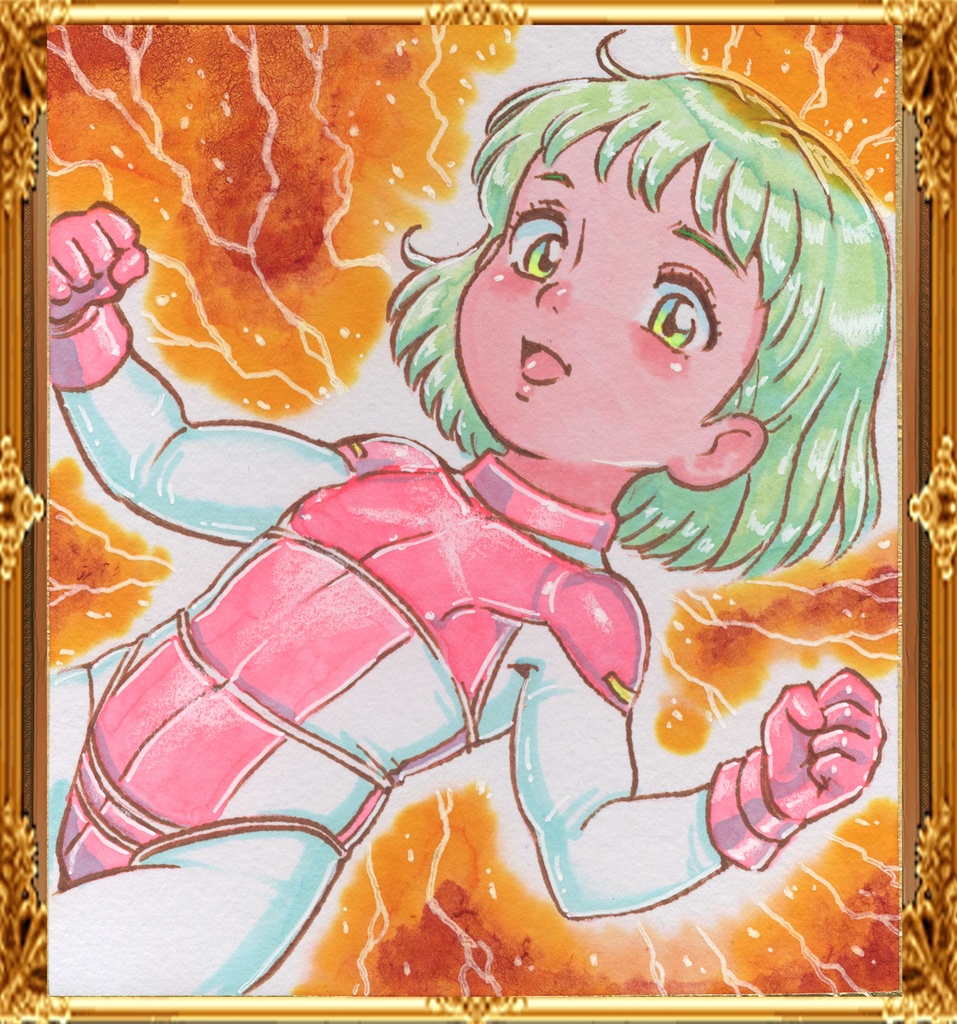 ★ミニイラストサイン色紙 ゾルゲ市蔵 ダウンガール DAWNGIRL★