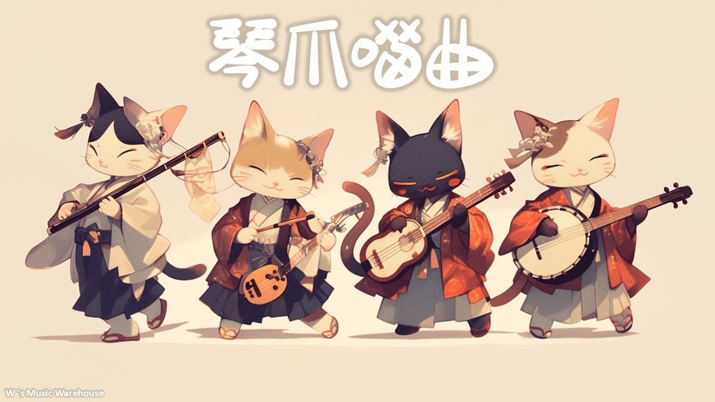 【フリーBGM】Shamisen 三味線 X Electric Guitar X Flute X Violin【琴爪喵曲】【 ギター /ロック/リラックス / 和風 / 配信BGM】