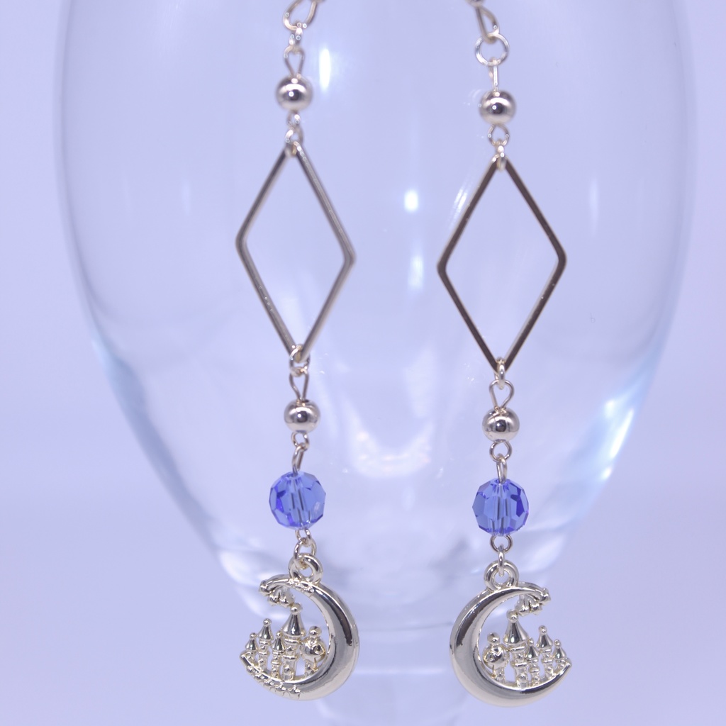 CIMITIA153 宇宙イメージアクセサリー月城（ピアス/イヤリング/ノンホールピアス）