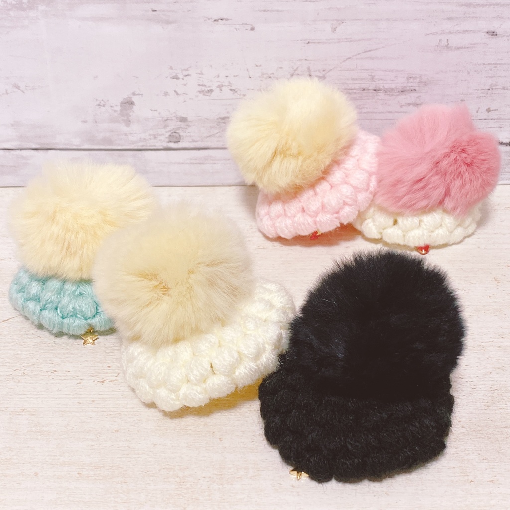 ぽこぽこポンポン帽子・潰した状態発送