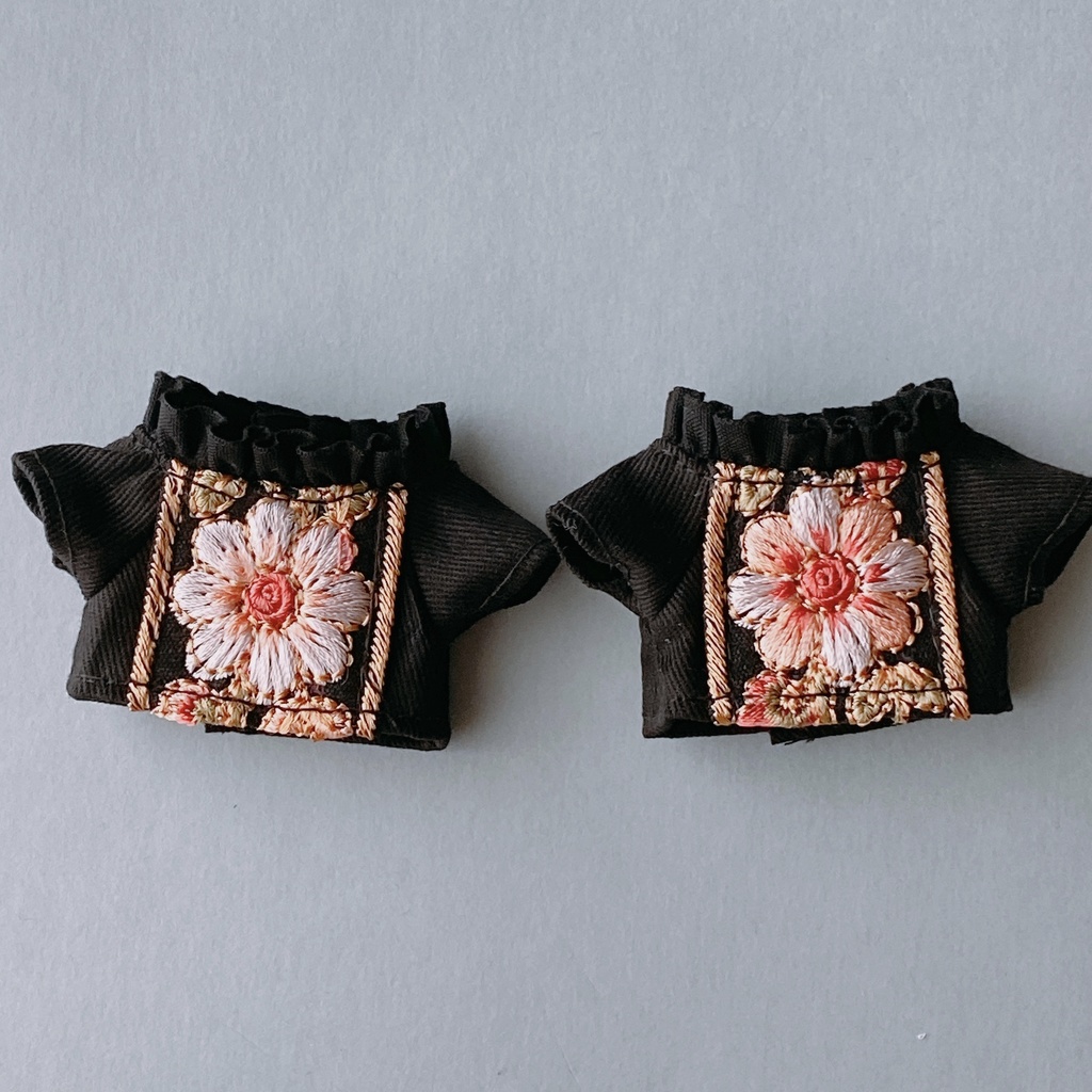 刺繍シャツ(10〜12㎝)アイボリー