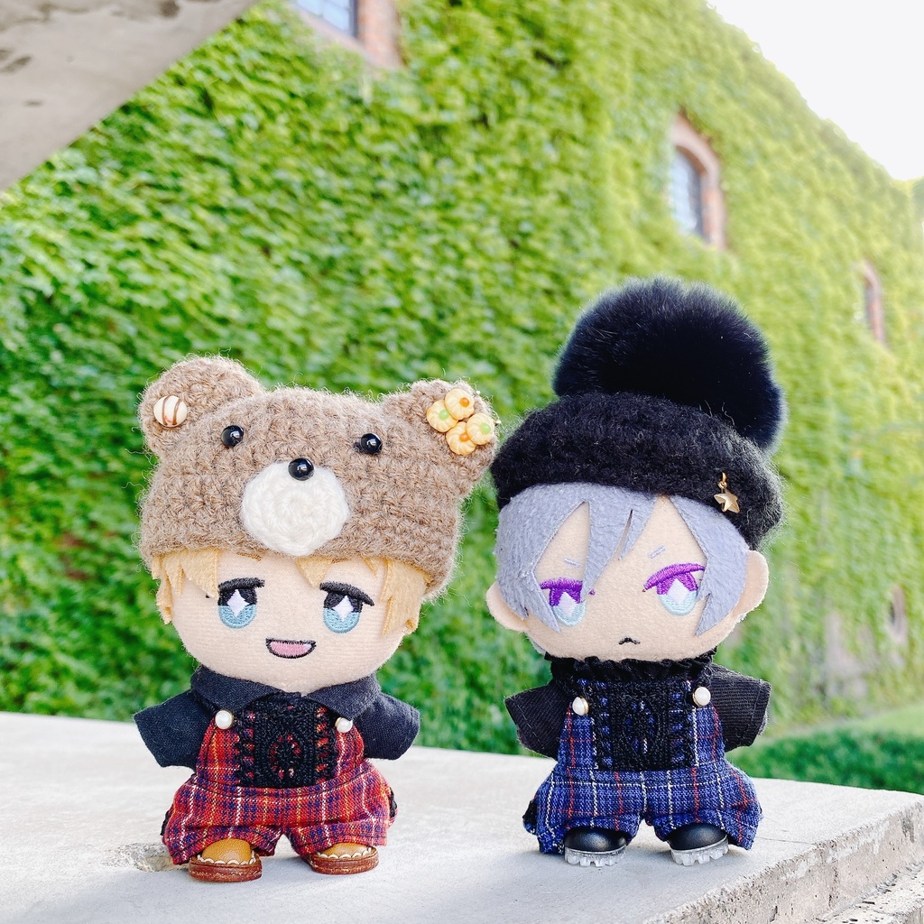 チェックのサロペット