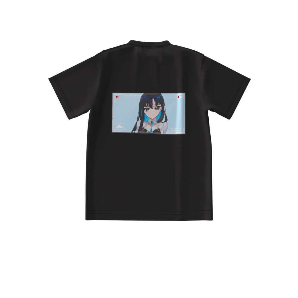 ロムさん背後から監視してるよTシャツ_black