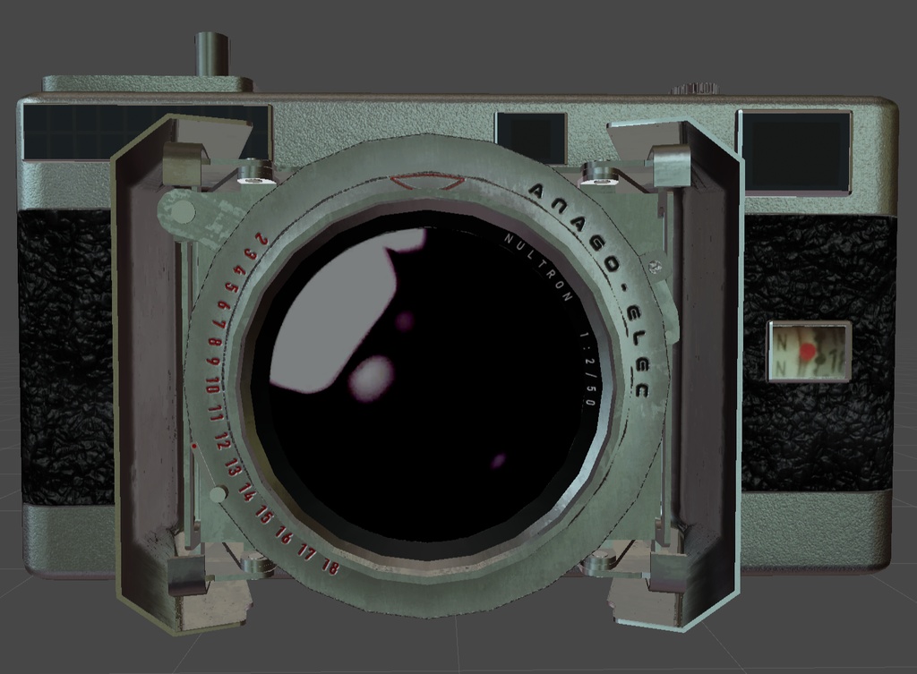 レンズが飛び出すクラシックカメラの3Ⅾモデル