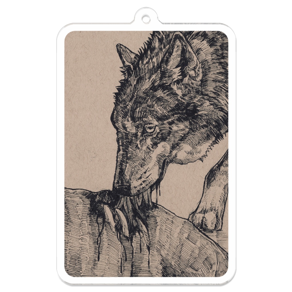 狩りをするオオカミ アクリルキーホルダー