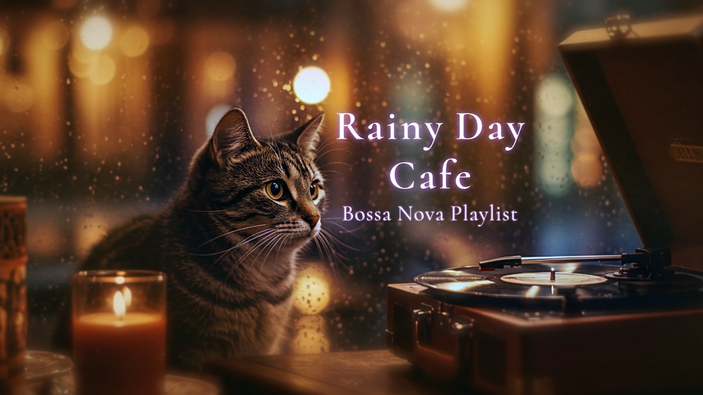 フリーBGM集「猫と一緒にまったりする雨の日のカフェBGM」