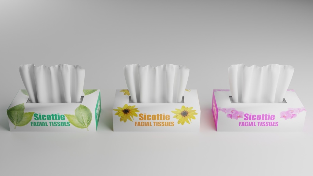 箱ティッシュ「シコッティ」/Tissue