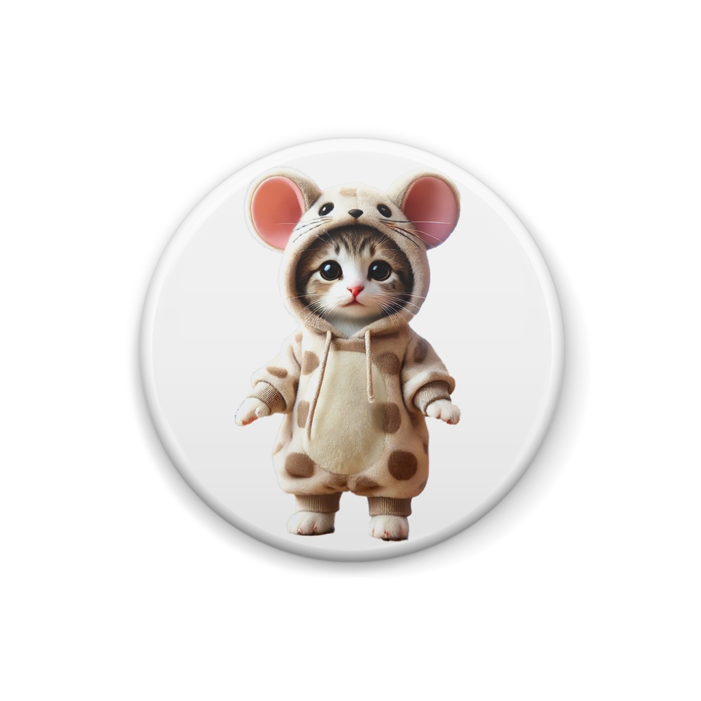ねずみにゃんこ缶バッジ