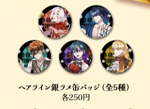 サーカス・ヘアライン銀ラメ缶バッジ