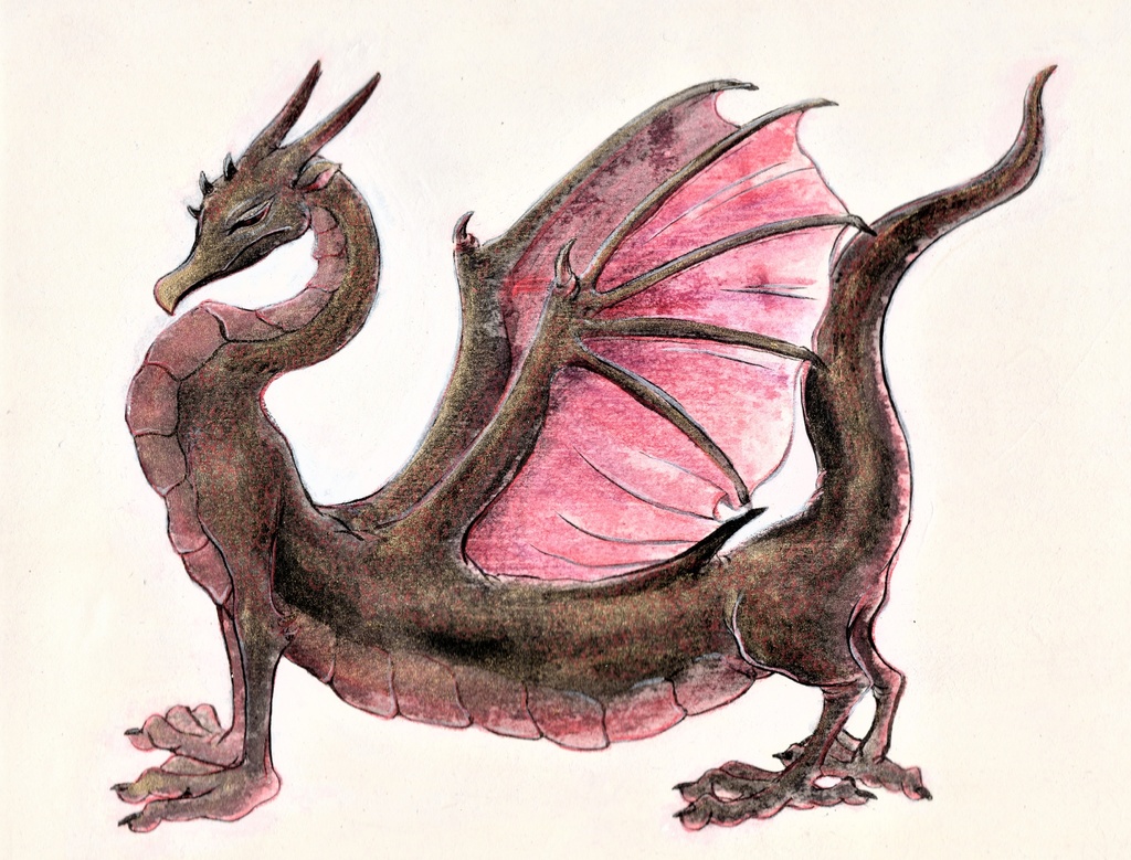 額入りアナログ原画『守護龍』