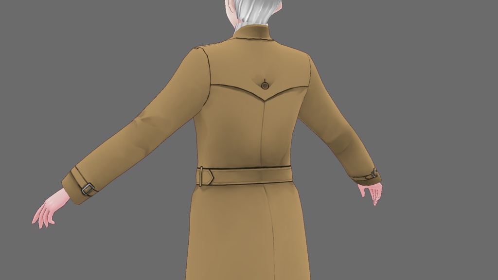タートルネック/スーツ上着/トレンチコート衣装セット【VRoid用】
