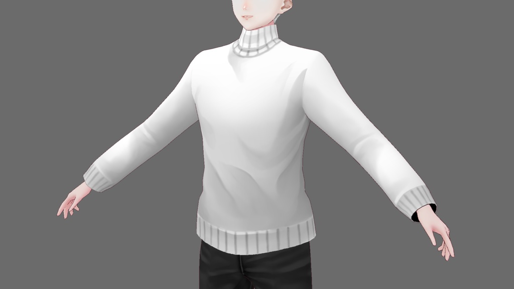 タートルネック/スーツ上着/トレンチコート衣装セット【VRoid用】