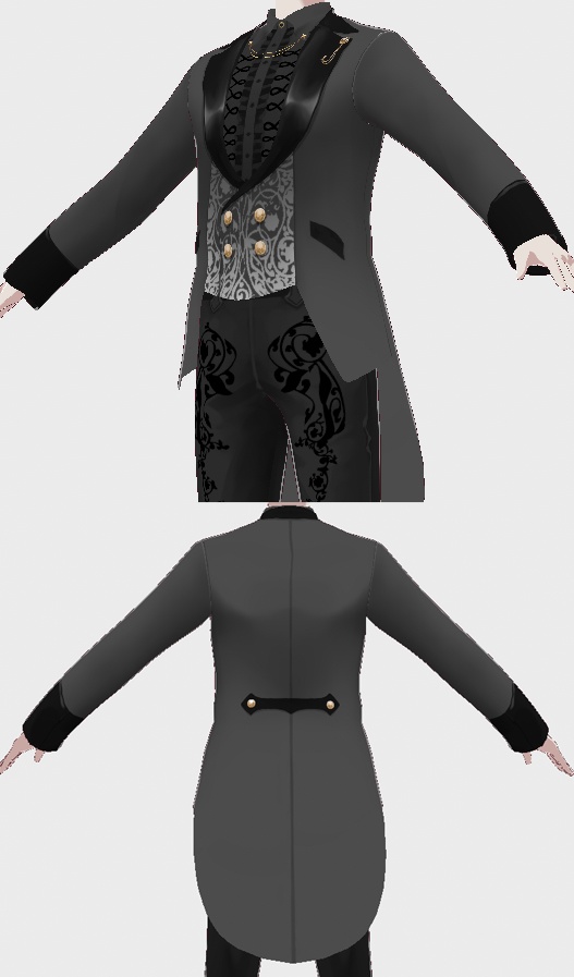 ゴシック風味衣装全身6点セット【VRoid用】