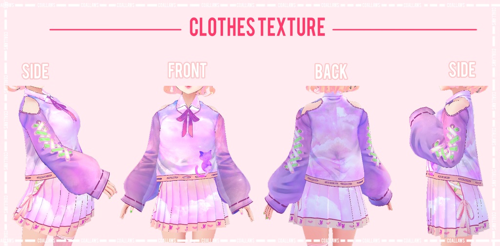 Cat Cotton Candy VROID Texture SET