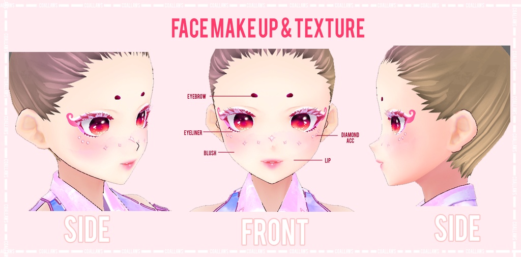 Cat Cotton Candy VROID Texture SET