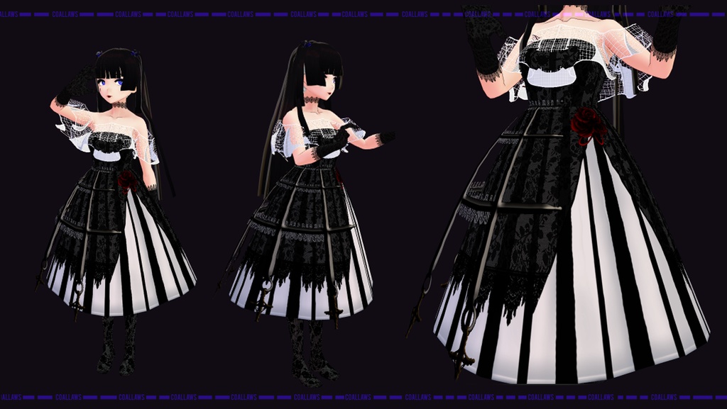 [FREE] Black Gown VROID Texture