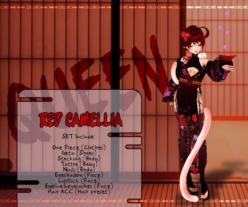 Red Camellia (FEMALE/MALE VROID TEXTURE)