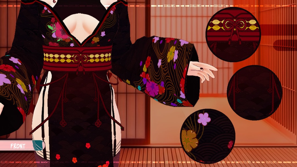 Red Camellia (FEMALE/MALE VROID TEXTURE)