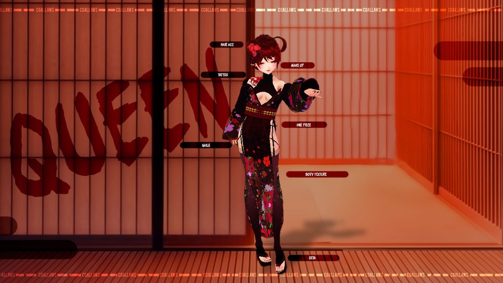 Red Camellia (FEMALE/MALE VROID TEXTURE)