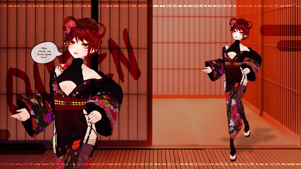 Red Camellia (FEMALE/MALE VROID TEXTURE)