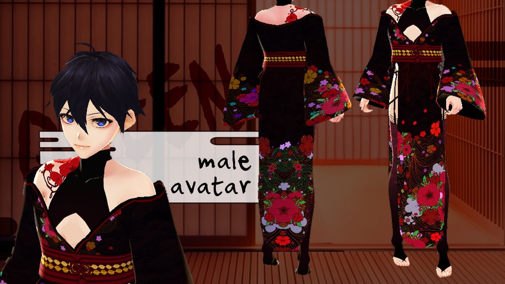 Red Camellia (FEMALE/MALE VROID TEXTURE)