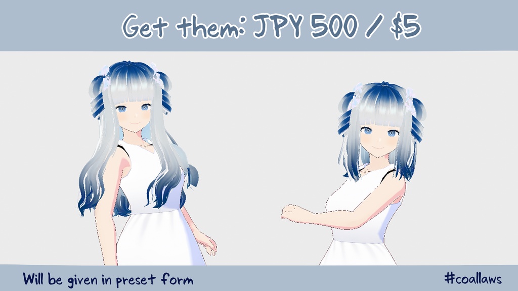[VROID] Hair preset Blue gradient