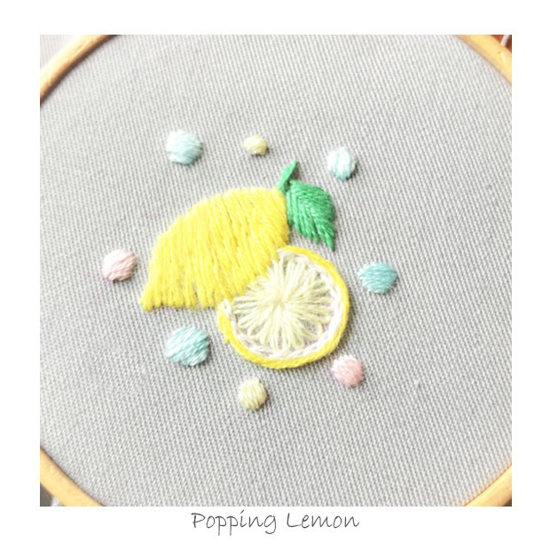 bobo刺繡図案08：Popping Lemon