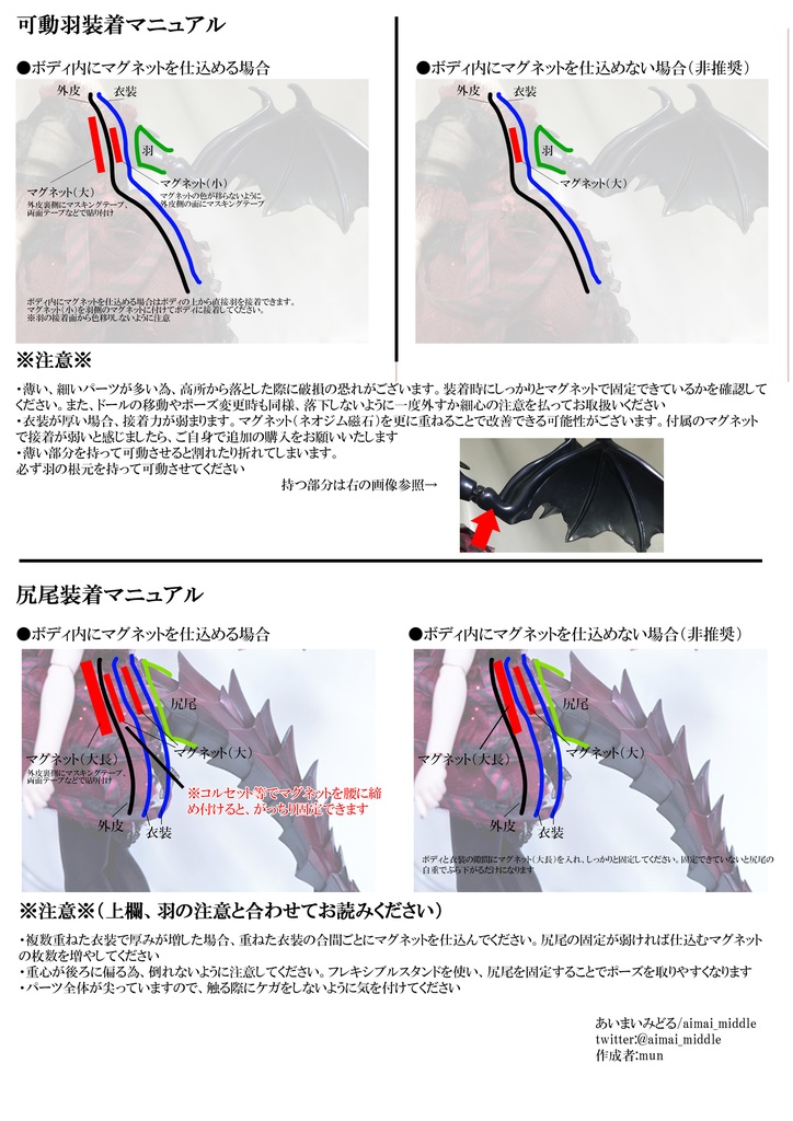 可動羽&尻尾セット【ダーク】