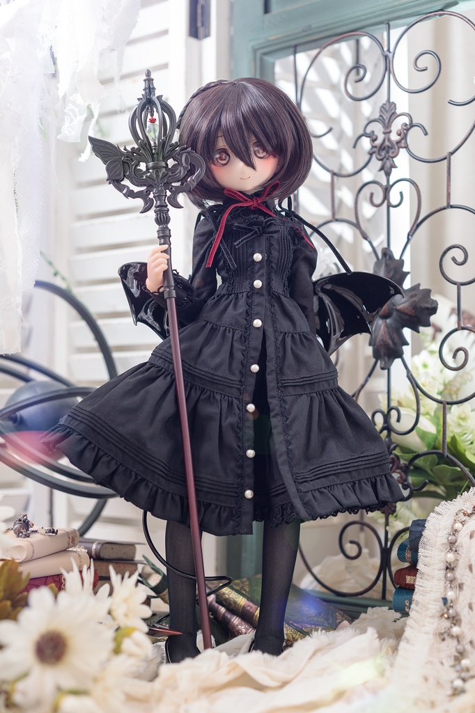 40cmドール向け 杖(黒&白セット)