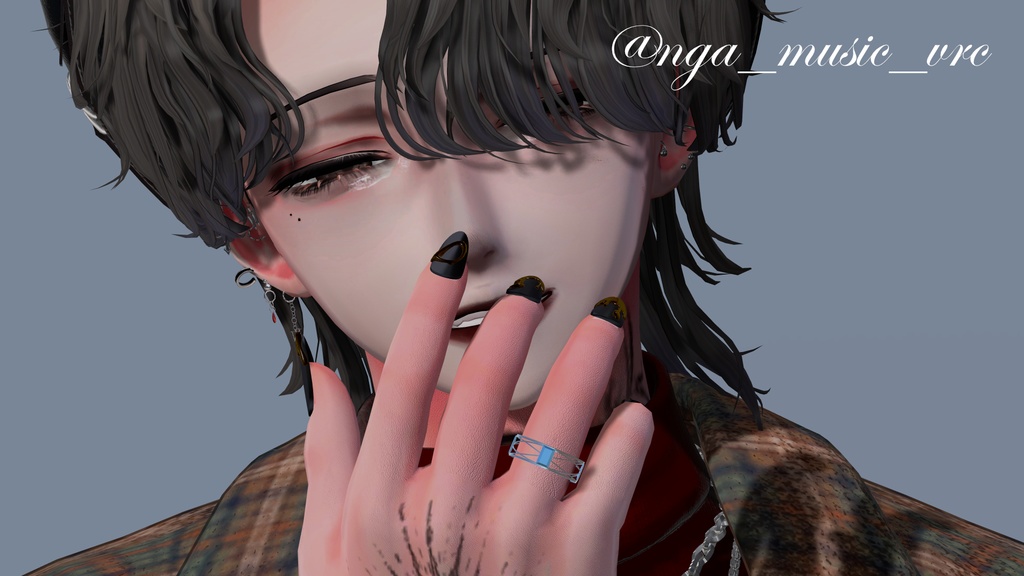 【VRChat想定】ブルーダイヤリング