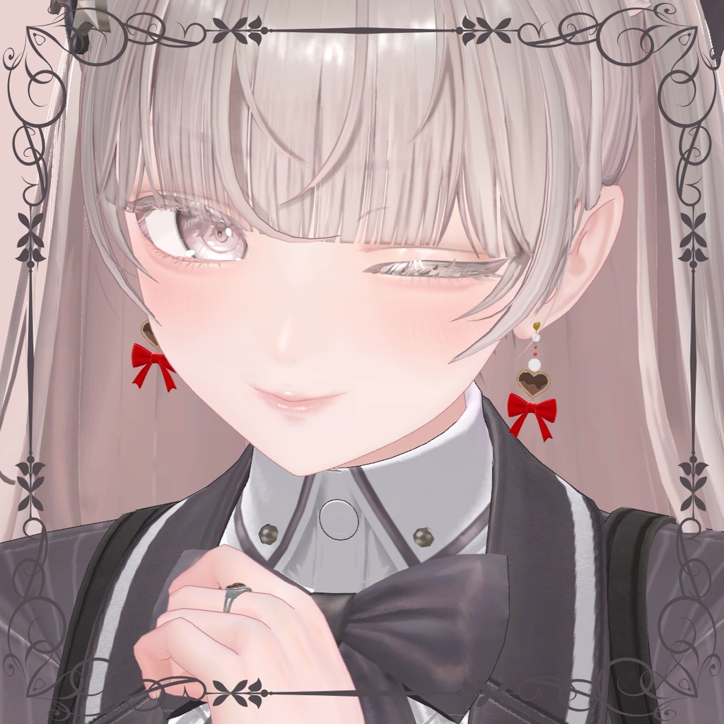 【VRChat想定ピアス/リング】バレンタインアクセサリーセット