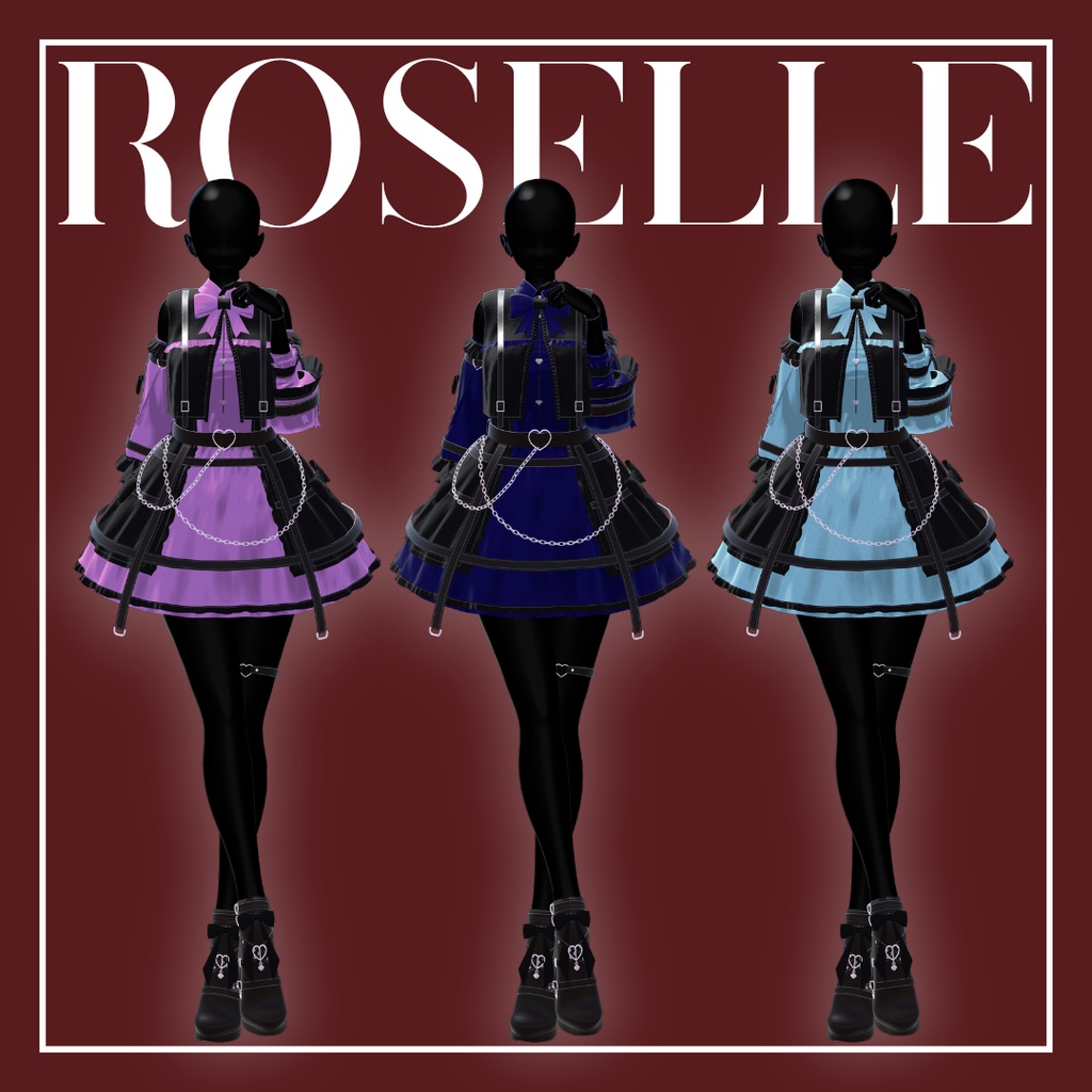 【LUMINA専用】フルセット衣装 "Roselle(ロゼル)"【VRC想定】